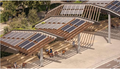 Pèrgoles urbanes fotovoltaiques al parc de Can Vernet
